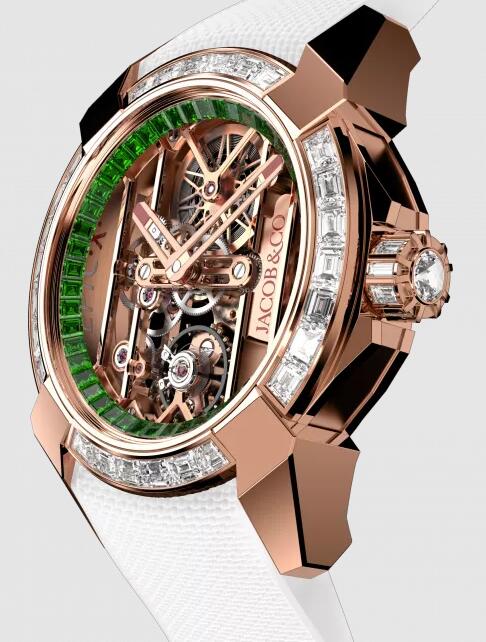 Jacob & Co. EPIC X ROSE GOLD BAGUETTE (TSAVORITE INNER RING) Watch Replica EX100.43.BD.BB.ABRUA Jacob and Co Watch Price